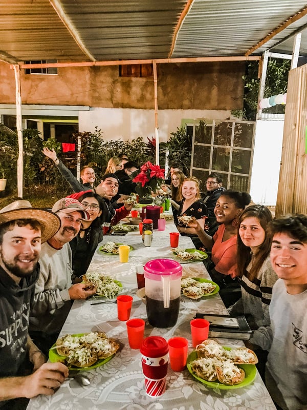 YWAM missionaries enjoying a delicious Mexican dinner