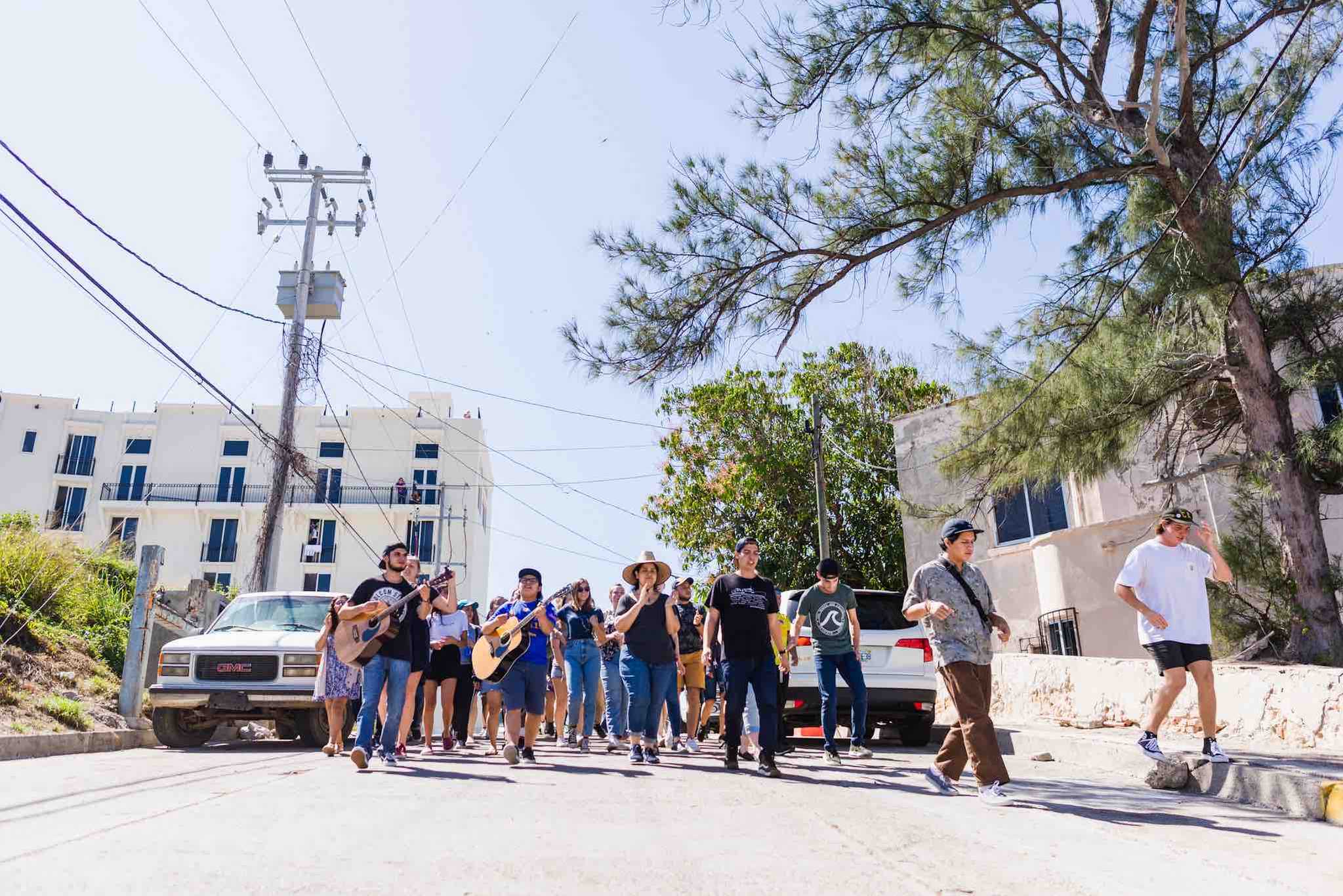 Group of YWAM missionaries beginning a prayer walk on the streets of Mazatlan
