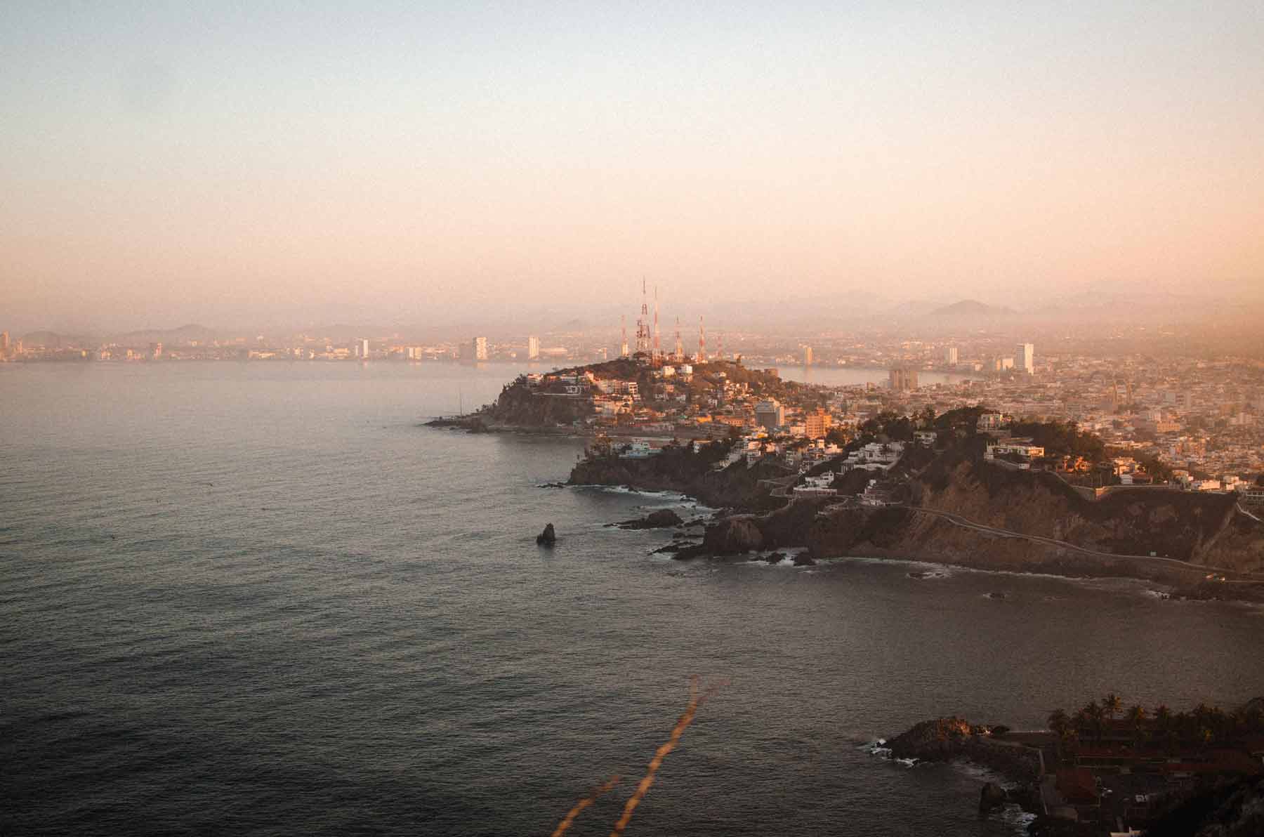 View of Mazatlan from the lighthouse at sunrise